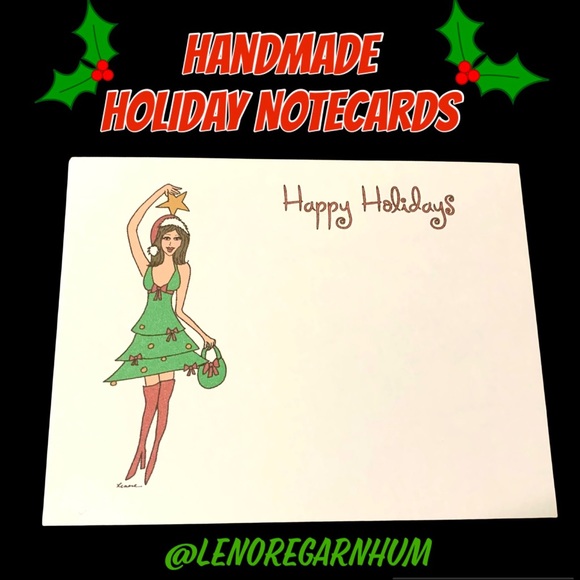 20 handmade Holiday Diva notecards with my artwork - Picture 1 of 3